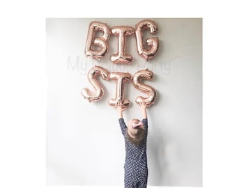 BIG SIS Balloons Big Sis Letter Balloon Banner Big Sis Letter Balloons Mylar Letter Balloons
