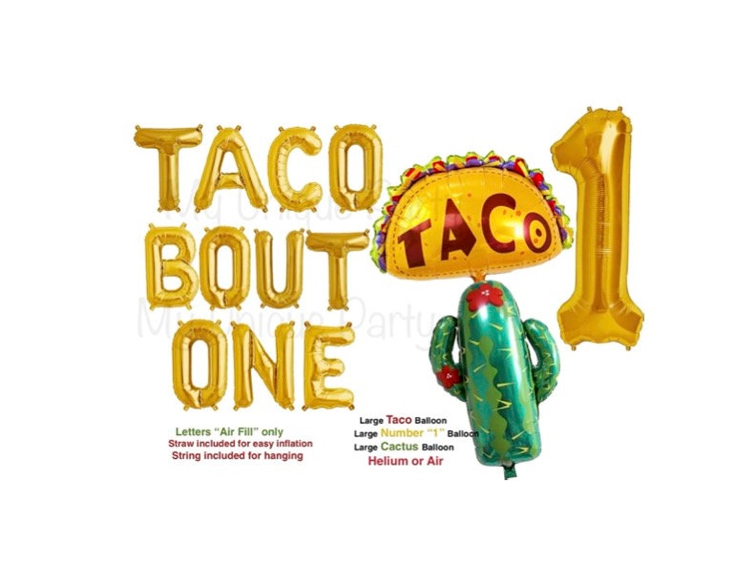 First Fiesta Birthday Decorations/Mexican 1st Birthday Party Decorations  Gold First Fiesta Balloons for Mexican fiesta 1st Birthday Taco Bout Uno