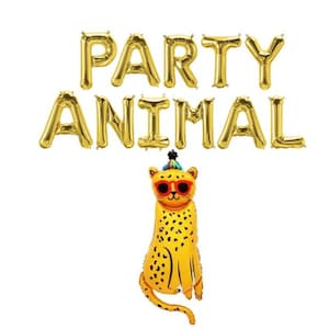 Party Animal Balloons, Party Animal Banner, Cheetah Party Animal, Leopard, Party Animals Decorations, Birthday Party, Safari Party