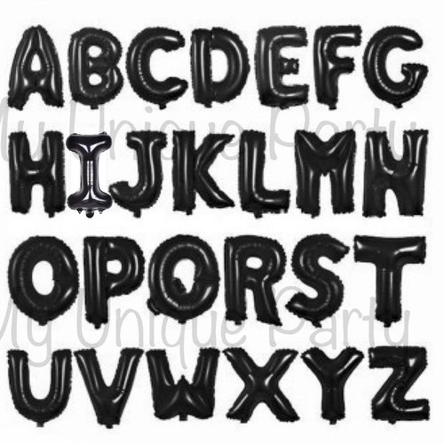 Black Letter Balloons Custom Letter Balloons Choose Your Etsy