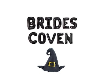 Brides Coven Letter Balloons Witchy Bachelorette Gothic Wedding Witch Themed Bridal Party Tarot Bach