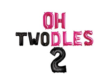 OH TWODLES Balloons 2nd Birthday Mickey Mouse Club Oh Twodles Banner Large Black Number 2 Balloon 2nd Birthday Second Birthday