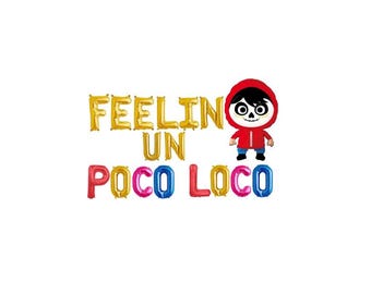 Coco Balloons FEELIN Un POCO LOCO Mylar Letter Balloons - Large Coco Balloon - Sugar Skull Decor