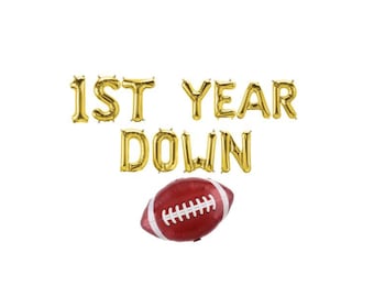 1st Year Down Letter Balloon Kit, 1st Birthday Party, First Year Down Football Themed First Birthday Football Balloon