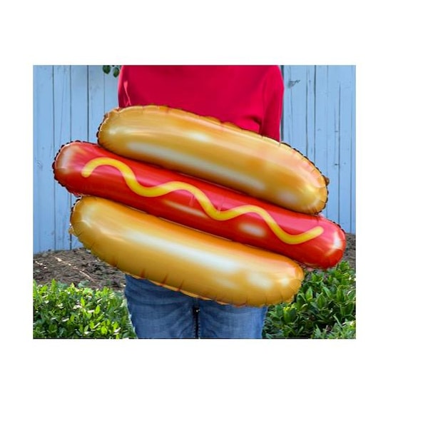 Hot Dog Balloon - Large 25 inch Mylar Air Fill only - Weenies & Tinis Themed Party