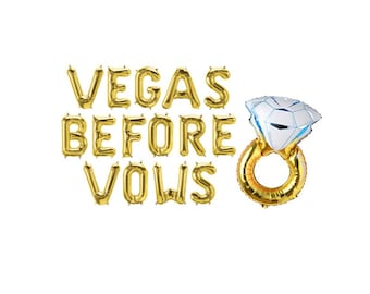 Vegas Before Vows Balloon Banner Vegas Bachelorette Party Vegas Themed Bachelorette Decorations Ring Balloon She Said Yes