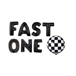 Fast One Birthday Balloons Race Car Themed Birthday 1st Birthday Racing Theme Checkered Balloon First Birthday Race Car Decorations Number 1