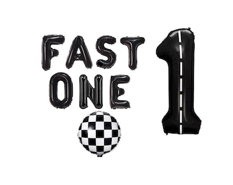 1st Birthday, Fast One Balloons, Race Car Birthday, Race Car Theme Party, Large Number 1 Race Car Balloon Fast One Birthday Race Car Number