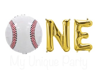 One Birthday Baseball Party 1st Birthday Balloons Baseball Balloon First Birthday Softball Balloon One Balloons Decorations