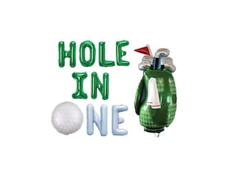 First Birthday - Hole In One - Mylar Letters - Golf Ball - Golf Bag - Golf First Birthday 1st Birthday Decor