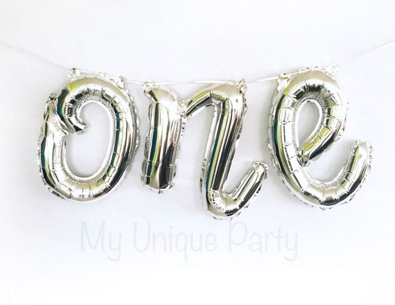 silver one balloon