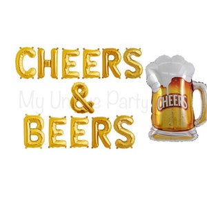 CHEERS & BEERS Balloons Large Beer Mug Balloon Beer Party Cheers and Beers Banner Birthday Tailgating