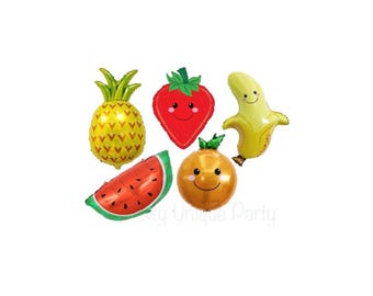 Fruit Balloons:  Watermelon - Strawberry - Pineapple - Orange - Banana - Helium or Air