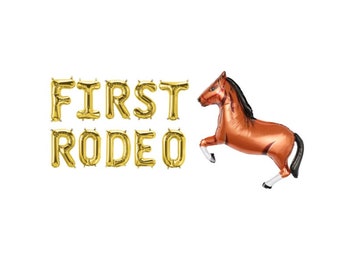 First Rodeo Birthday Balloons 1st Rodeo Banner Horse Balloon Western Themed Party Cake Smash Cowboy Birthday First Birthday Decorations