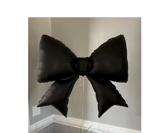 Black Bow Balloon Matte Foil Balloon Coquette Elegant Decorations
