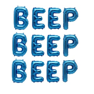 BEEP BEEP BEEP Letter Balloons 1st Birthday Banner Little Blue Truck Decorations Kids Birthday Decorations Farm Party