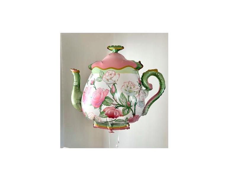 Teapot Foil Balloon - Floral Teapot - Tea Party Decorations image 6