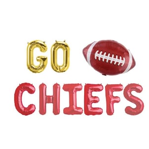 Go Chiefs Balloons, Kansas City Chiefs, Super Bowl Party, Go Chiefs Banner, Super Bowl Decorations, Football Balloon, Chiefs Decorations