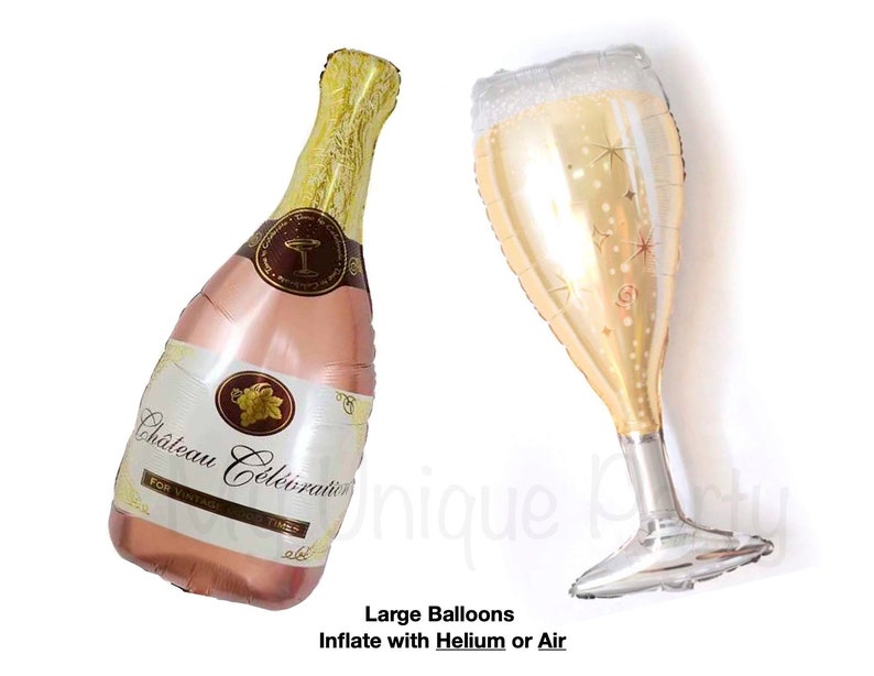 Large Gold Champagne Bottle Foil Helium Balloon Large Gold Champagne Bottle Foil Helium Balloon