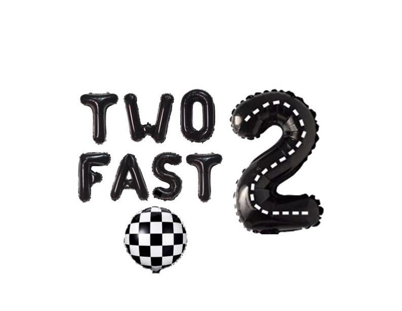 Two Fast Race Car Decorations TWO FAST Balloon Banner Large Number 2 ...