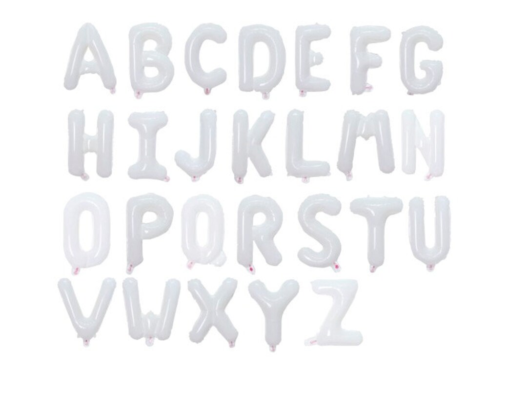 White letter balloons deals