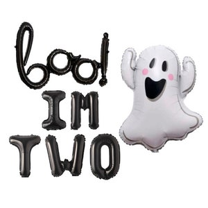 Boo Im Two Banner Balloons, boo! IM TWO Balloons, 2nd Birthday, Two Spooky Halloween Decorations, Hey Boo Im Two Party Decorations