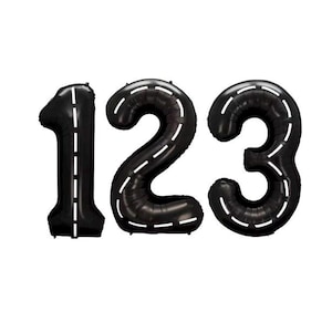 Race Car Number Balloons, Race Car Birthday Party, Race Car Themed Birthday, Two Fast Decorations, Fast One Birthday, Available in 1, 2, 3