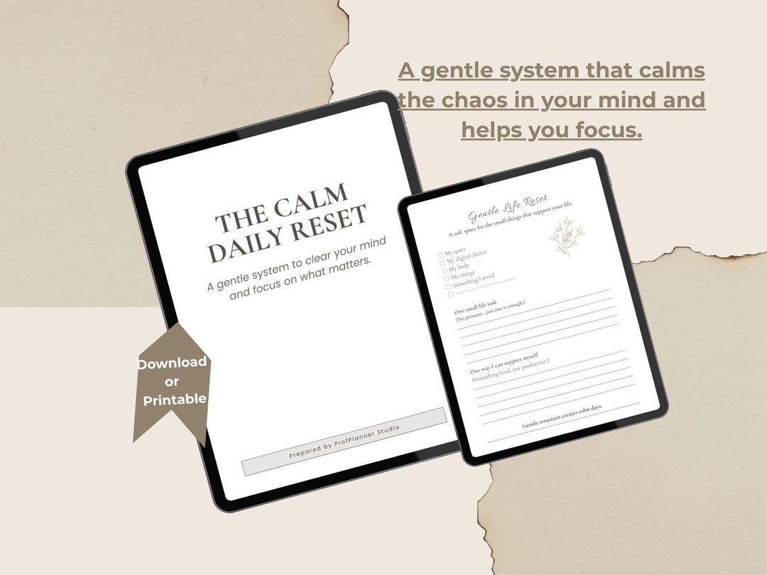 Calm Daily Reset Planner | ADHD Gentle Productivity (digital PDF) - Etsy UK