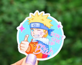 Anime Ninja Sticker | 2" weatherproof vinyl | retro anime glossy holographic