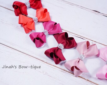 set4 Puppy Bows ~WEE TINY 38 show bows pairs dog bow pet hair clip barrette or latex bands