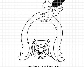 4562 - Bisonho procurando seu rabo - desenho de linha em SVG, EPS, PNG, DXF e JPEG. Disney Winnie Pooh dtf