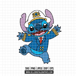 5243 - Stitch ger sig på väg dtf fullfärg Svg, Eps, Png, Dxf, Jpeg. Disneykryssning, Stitch-resor dtf
