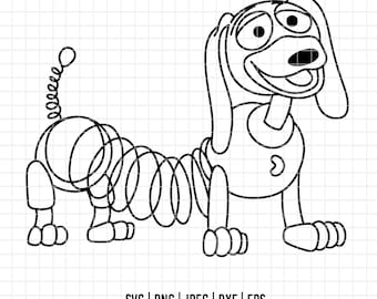 4576 - Slinky from Toy Story line art Svg, Eps, Png, Dxf, Jpeg. Disneyy Toy Story dtf