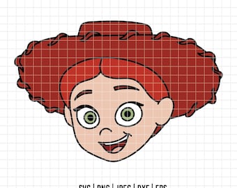 6377 - カウガールのジェシーと彼女の美しい笑顔 Svg、Eps、Png、Dxf、Jpeg。ディズニーのクリカット トイ・ストーリー dtf