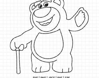 4635 - Happy Lotso de Toy Story em formato DTF (arte linear) nos formatos SVG, EPS, PNG, DXF e JPEG. Toy Story da Disney em formato DTF.
