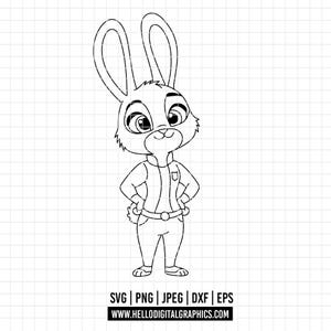 5738 - Judy Hopps reporterka Svg, Eps, Png, Dxf, Jpeg. Disney Zootopia DTF