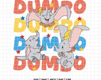 5582 - Mundo do Dumbo dtf colorido completo Svg, Eps, Png, Dxf, Jpeg. Disneyy, Dumbo dtf