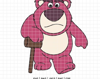 4638 - Lotso irritado de Toy Story dtf colorido completo Svg, Eps, Png, Dxf, Jpeg. Disneyy Toy Story dtf