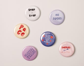 44 mm "Glitter" Button – Humorous or empathetic pin – Mental Health Button