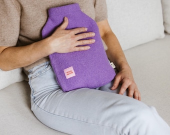 Hot water bottle cover made of boiled wool – for 2 L hot water bottle – 100% virgin wool (mulesing-free) – hotel closure – natural & temperature-regulating