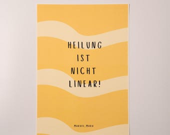 Postcard "Healing" - Postcard with a saying about chronic illnesses – 10 x 15 cm card – humorous & understanding – 300 g paper