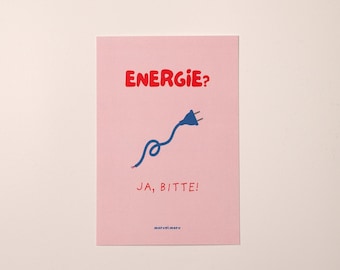 Postcard "Energy" - Postcard with a saying about chronic illnesses – 10 x 15 cm card – humorous & understanding – 300 g paper