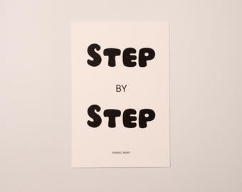 "Step by Step" postcard - Postcard with a saying about chronic illnesses – 10 x 15 cm card – humorous & understanding – 300 g paper