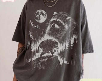 Jimothy Raccoon Shirt, Seattle Feral Comfort Colors Tee, Retro Moon Graphic Tshirt, Viral Seattle Raccoon Tee