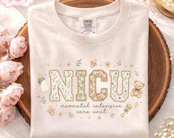NICU Nurse Minimalist Faux Shirt, Neonatal ICU Nurse Comfort Colors Shirt, Medical Gift for Nurse Appreciation