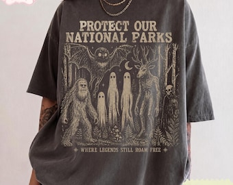 Protect Our National Parks Shirt, Vintage Cryptid Graphic Tee, National Park Shirt, Retro Camping Shirt, Nature Lover Gift