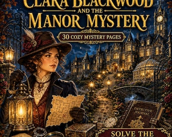 Miss Clara Blackwood und das Herrenhaus-Rätsel: Malbuch | Gemütliches Detektivabenteuer | 30 spannende Seiten für Erwachsene