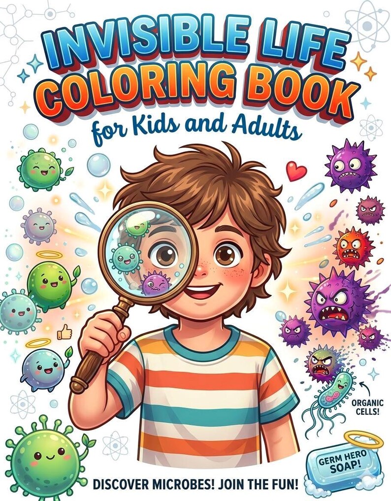 Invisible Life Coloring Book for Kids and Adults Germs Microbes ...