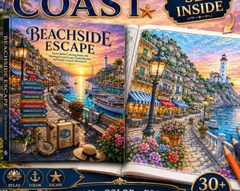 Malbuch für Erwachsene: Strandurlaub | Küstenstädte, Meerblick, Häfen, Leuchttürme, Reisen am Meer und Entspannung