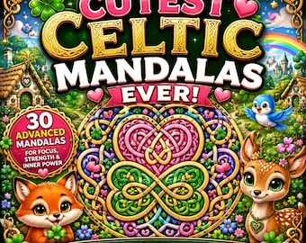 Keltische Knoten-Mandalas: Ein beruhigendes Malbuch für Kinder von 3–8 Jahren | 30 einfache Mandalas mit Kleeblättern, Herzen und Tieren | Malspaß zum St. Patrick's Day